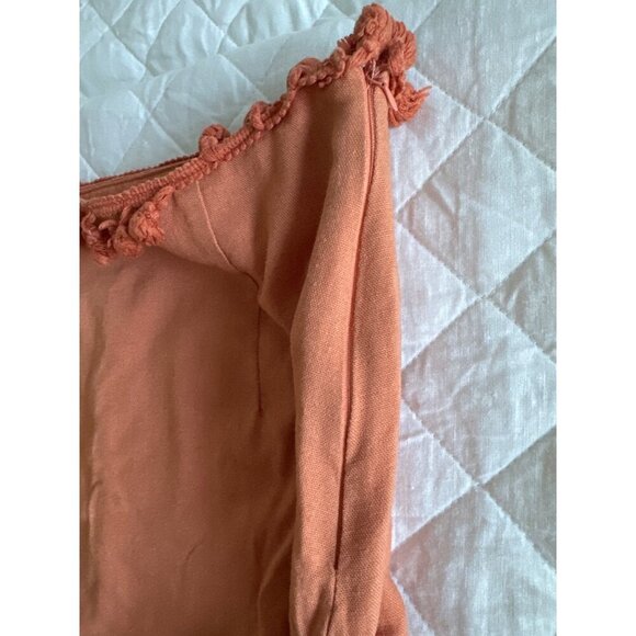 mini skirt, tassels, lined, S, orange, lightweight, burnt orange, rust, gameday - Picture 7 of 10